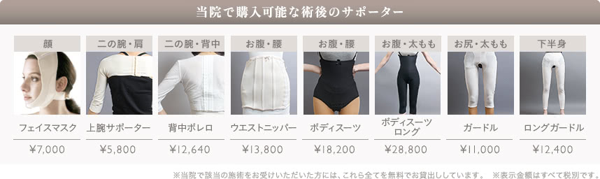 THE CLINIC の脂肪吸引基本セットー無料のサポーター貸出しサービス